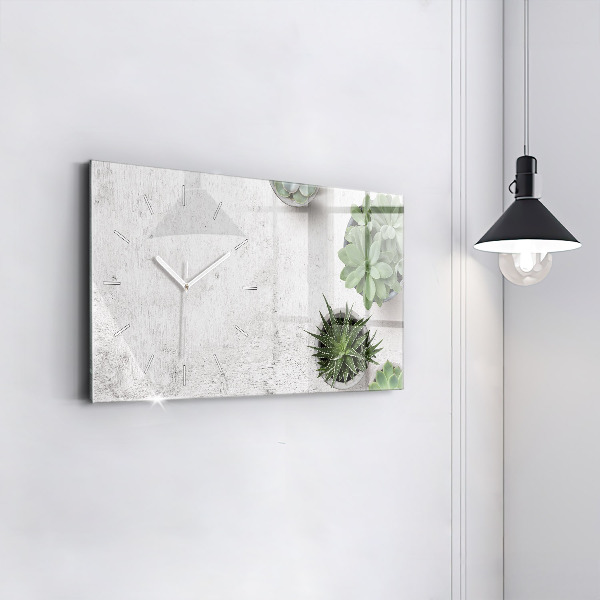 Reloj de cristal horizontal Plantas decorativas
