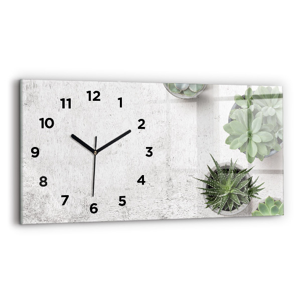 Reloj de cristal horizontal Plantas decorativas