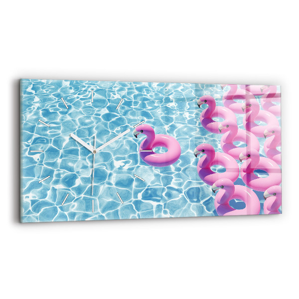 Reloj de cristal horizontal Flamencos hinchables