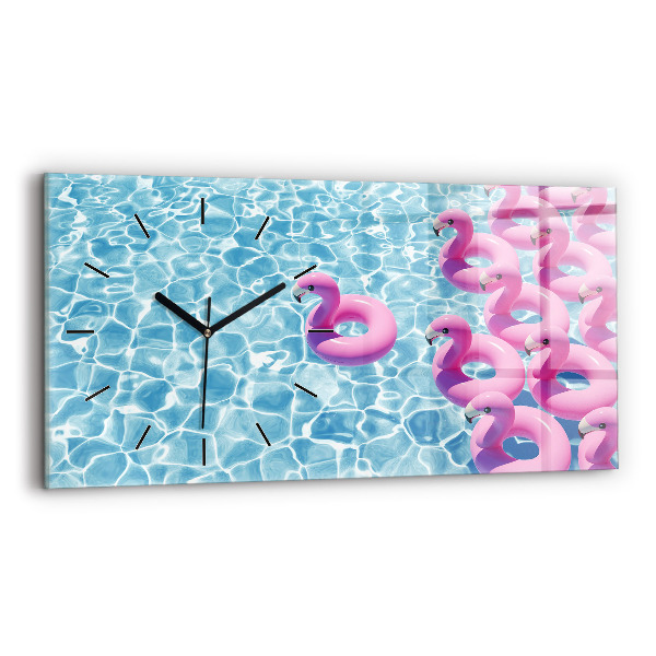 Reloj de cristal horizontal Flamencos hinchables