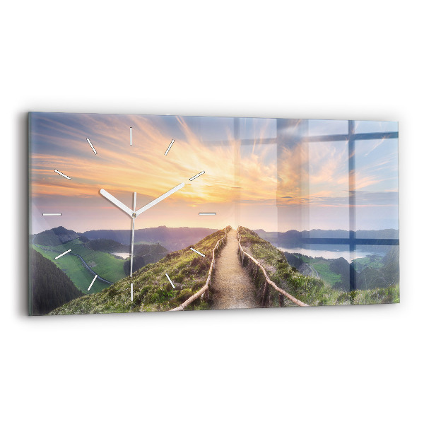 Reloj de cristal horizontal Paisaje de montaña