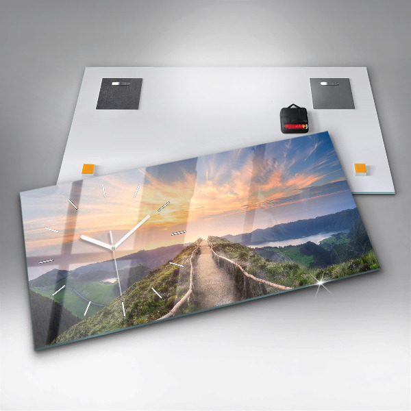 Reloj de cristal horizontal Paisaje de montaña