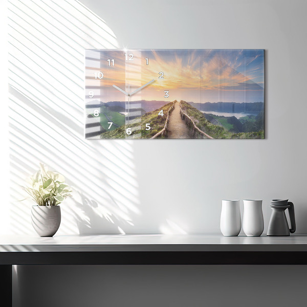 Reloj de cristal horizontal Paisaje de montaña