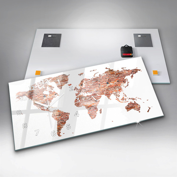 Reloj horizontal Viejo mapa de ladrillos