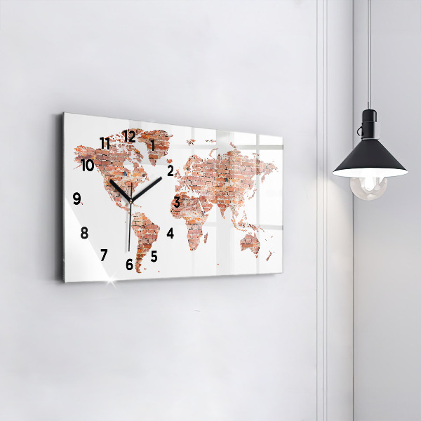 Reloj horizontal Viejo mapa de ladrillos