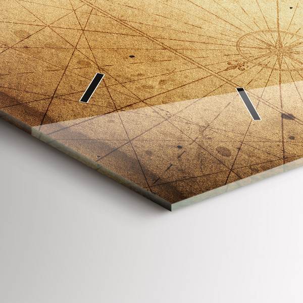 Reloj de cristal horizontal Viejo mapa del mundo