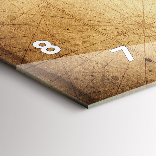 Reloj de cristal horizontal Viejo mapa del mundo