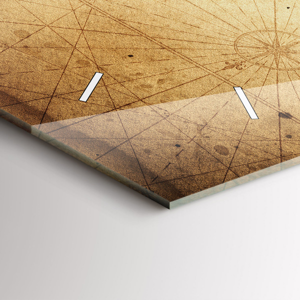 Reloj de cristal horizontal Viejo mapa del mundo