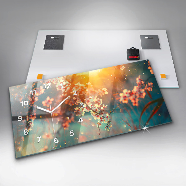 Reloj horizontal Flores de primavera