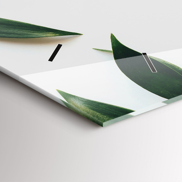 Reloj de cristal horizontal Marco de hojas