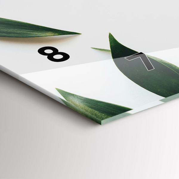 Reloj de cristal horizontal Marco de hojas