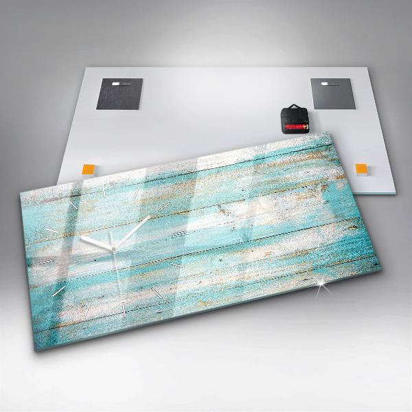 Reloj de cristal horizontal Tablas azules
