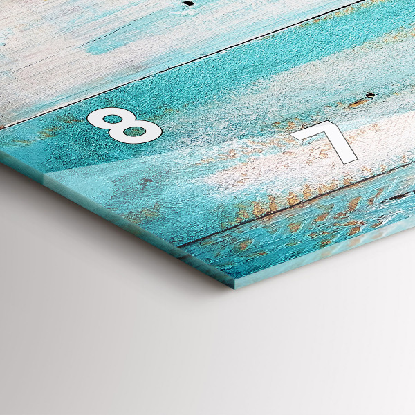 Reloj de cristal horizontal Tablas azules