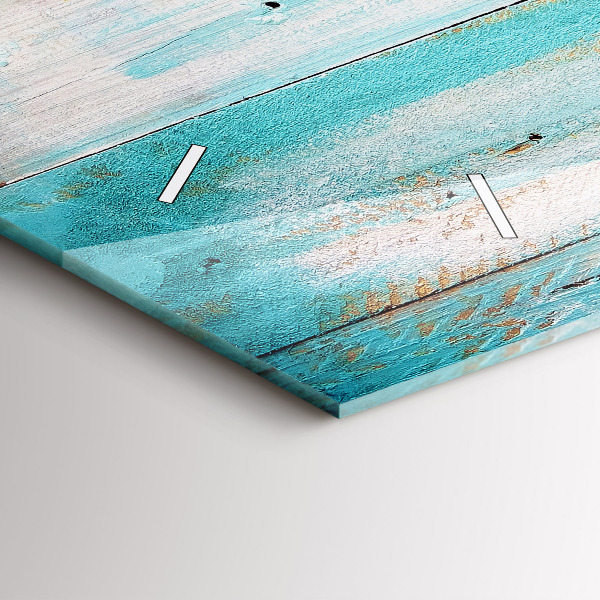 Reloj de cristal horizontal Tablas azules