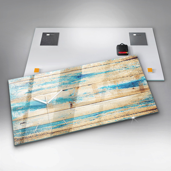 Reloj horizontal Madera rayada