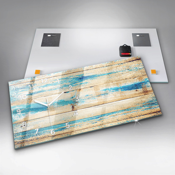 Reloj horizontal Madera rayada