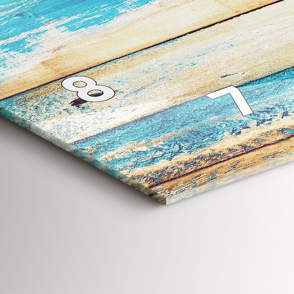 Reloj horizontal Madera rayada