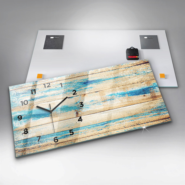 Reloj horizontal Madera rayada