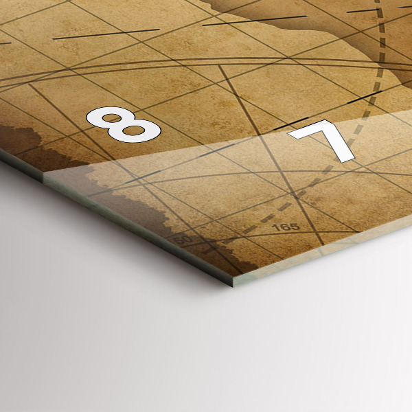 Reloj de cristal horizontal Mapamundi vintage