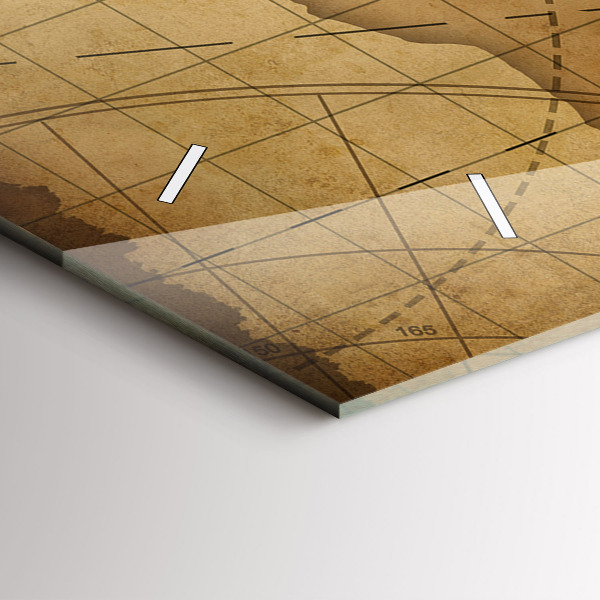 Reloj de cristal horizontal Mapamundi vintage