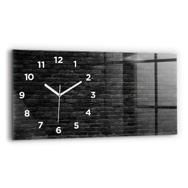 Reloj horizontal Pared de ladrillos oscuros