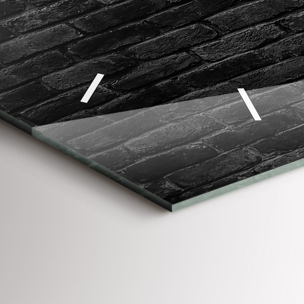 Reloj horizontal Pared de ladrillos oscuros