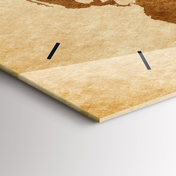 Reloj de cristal horizontal Mapamundi antiguo