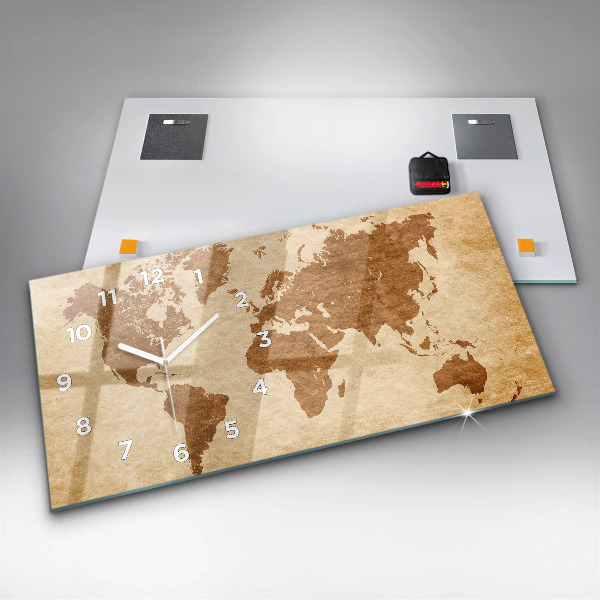Reloj de cristal horizontal Mapamundi antiguo