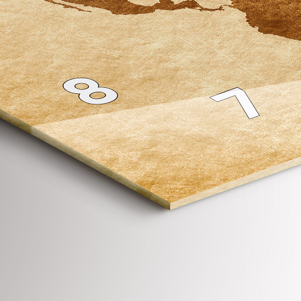 Reloj de cristal horizontal Mapamundi antiguo