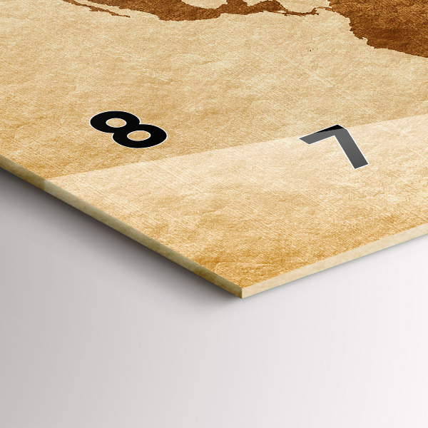 Reloj de cristal horizontal Mapamundi antiguo