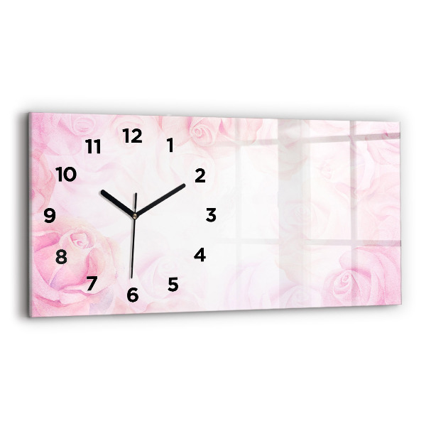 Reloj de cristal horizontal Rosas abstractas