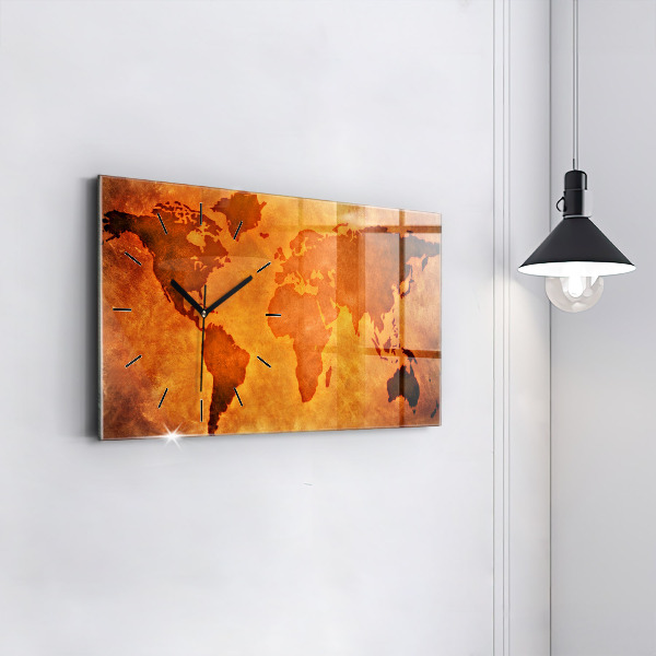 Reloj de cristal horizontal Gran mapamundi
