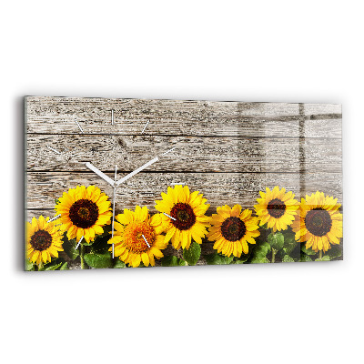 Reloj de cristal horizontal Girasoles
