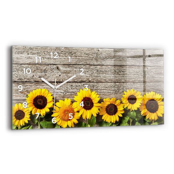 Reloj de cristal horizontal Girasoles