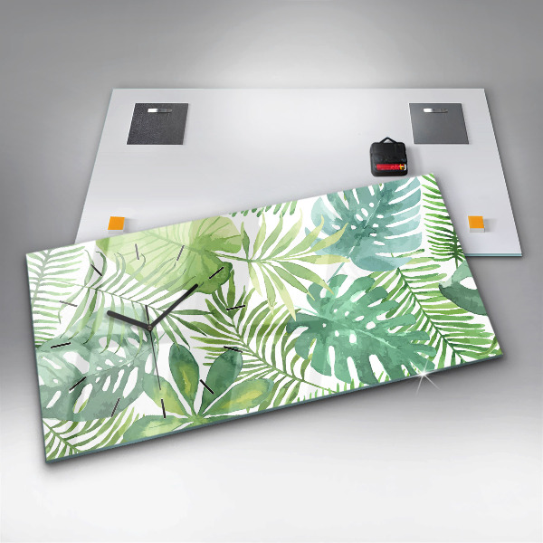 Reloj horizontal Hojas verdes