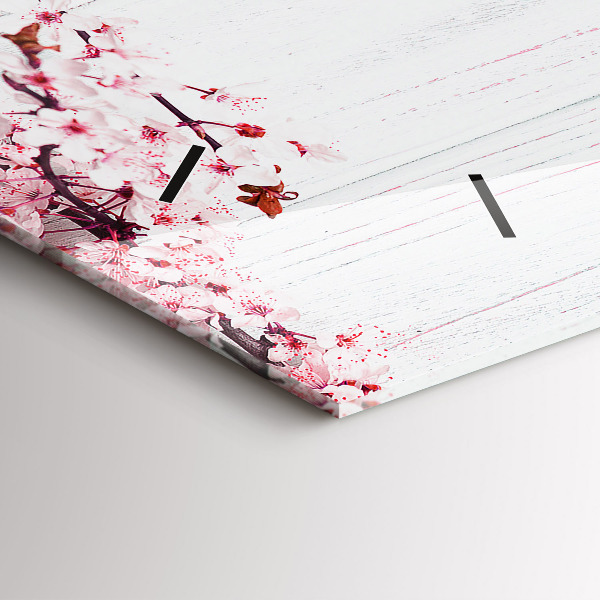 Reloj de cristal horizontal Flores de primavera