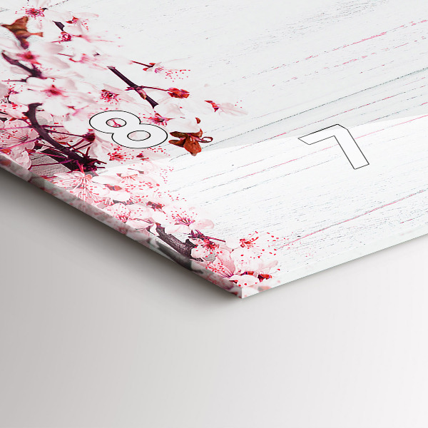 Reloj de cristal horizontal Flores de primavera