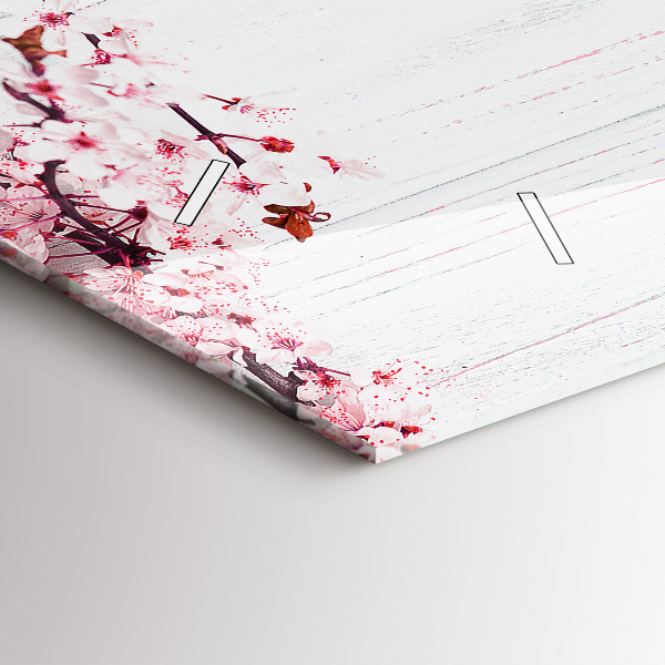 Reloj de cristal horizontal Flores de primavera