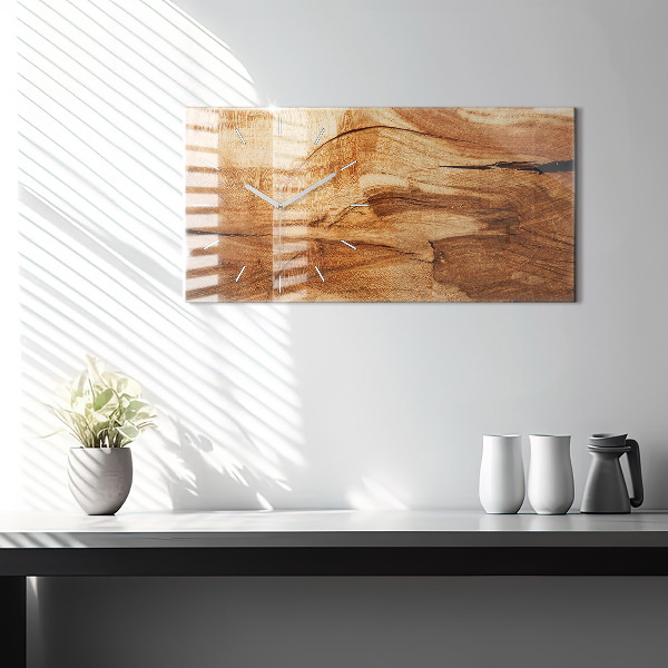 Reloj horizontal Textura de madera