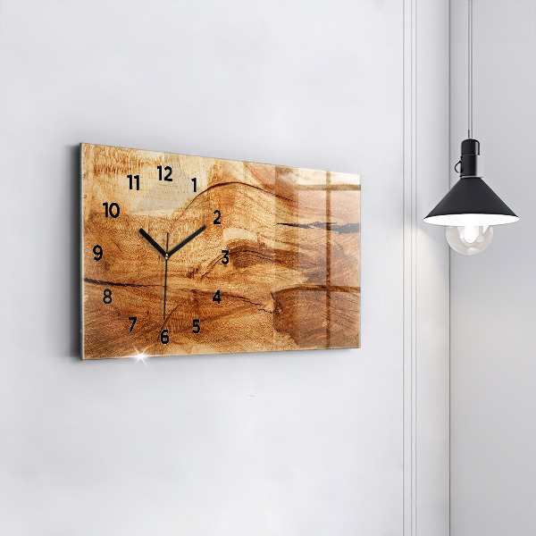Reloj horizontal Textura de madera