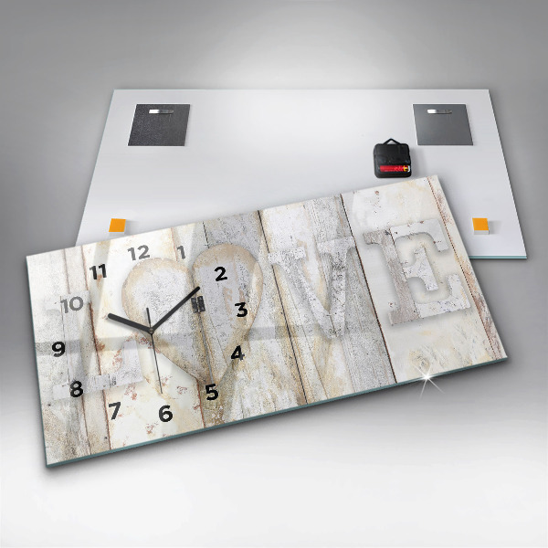 Reloj horizontal Inscripción de amor