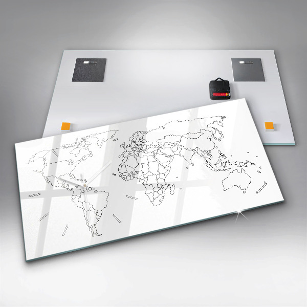 Reloj horizontal Contorno mapamundi