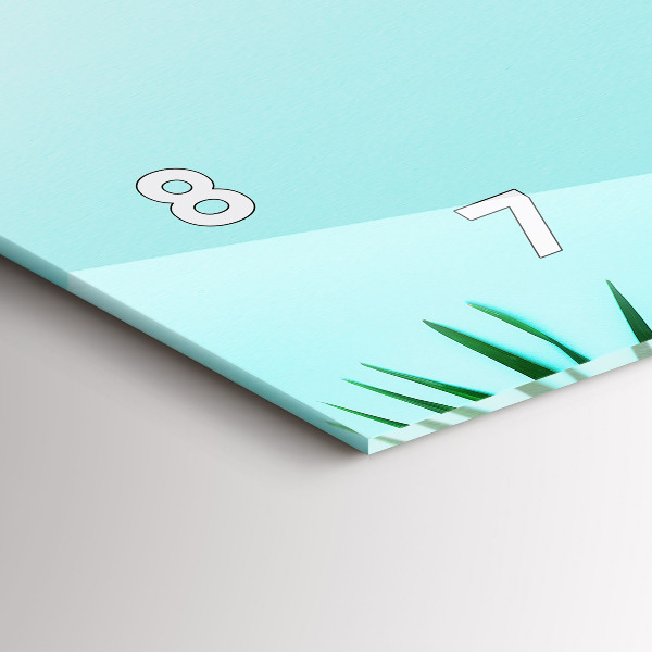 Reloj de cristal horizontal Hojas de palmera