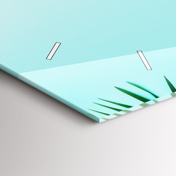 Reloj de cristal horizontal Hojas de palmera