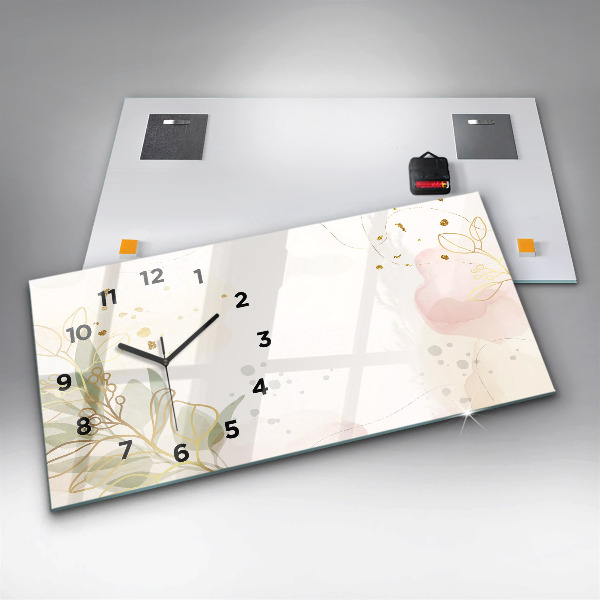 Reloj de cristal horizontal Pastel abstracto