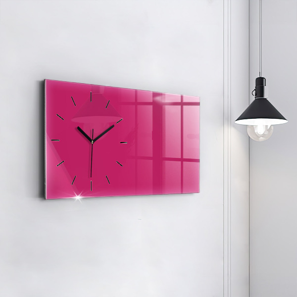Reloj de cristal horizontal El color rosa fuerte