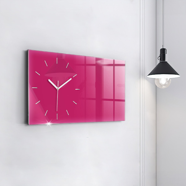 Reloj de cristal horizontal El color rosa fuerte