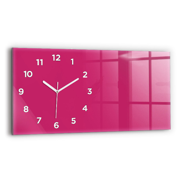 Reloj de cristal horizontal El color rosa fuerte