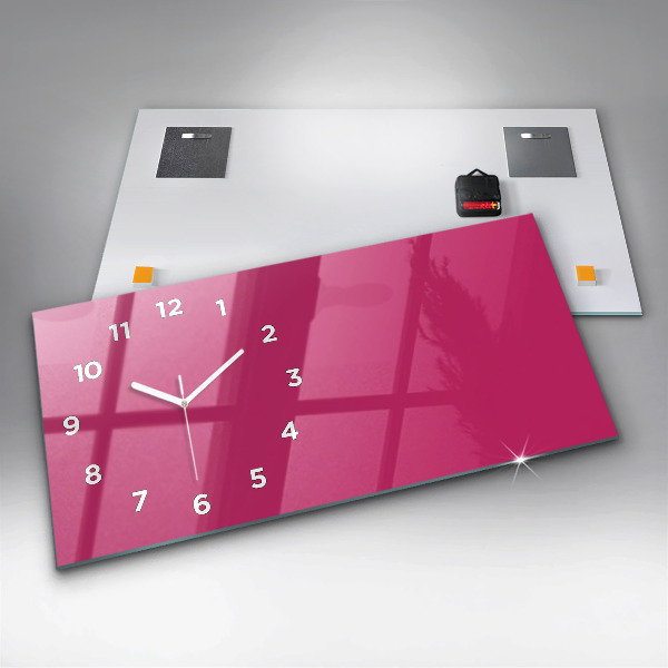 Reloj de cristal horizontal El color rosa fuerte