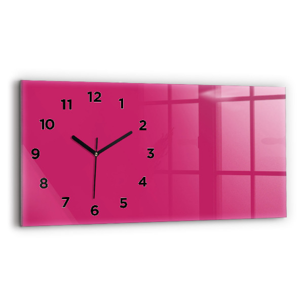Reloj de cristal horizontal El color rosa fuerte